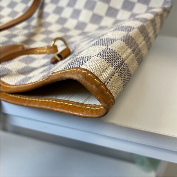AUTHENTIC LOUIS VUITTON DAMIER AZURE NEVERFULL MM BAG - Picture 2 of 12